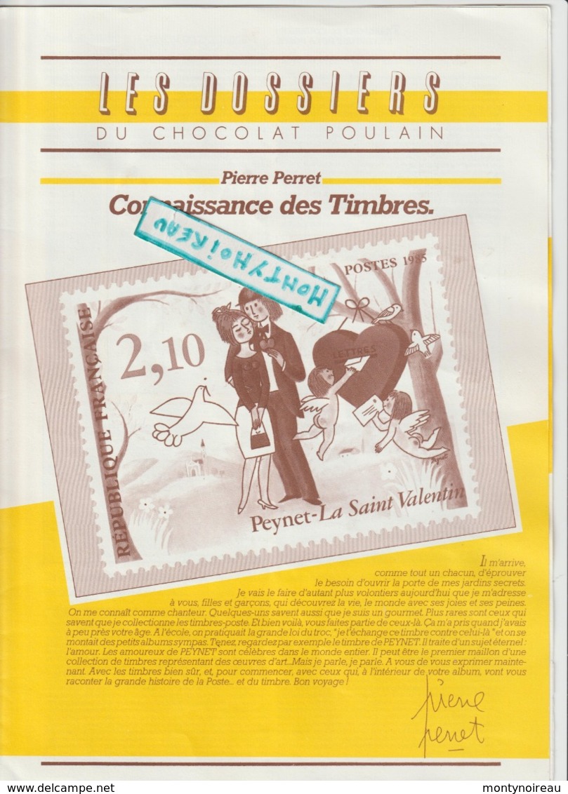 Vieux  Papier  :  Poulain  Chocolat   Image  Album  : Connaissnaces Des  Timbres , Penet , Pierre  Perret - Chocolat