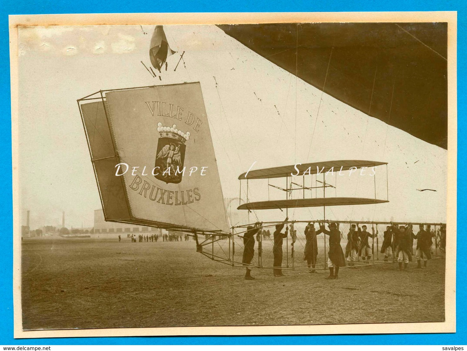 Aviation * Gouvernail Du Dirigeable « Villes De Bruxelles » - Photo De Presse 1910 - Voir Scans - Lieux