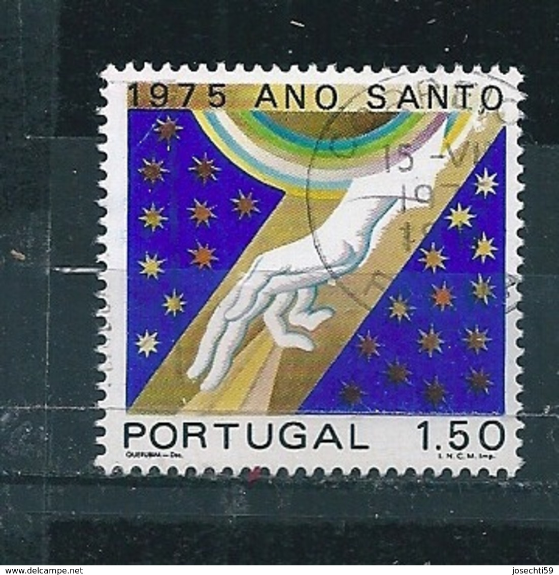 N° 1258 Année Sainte  Timbre Portugal 1975 Oblitéré - Oblitérés