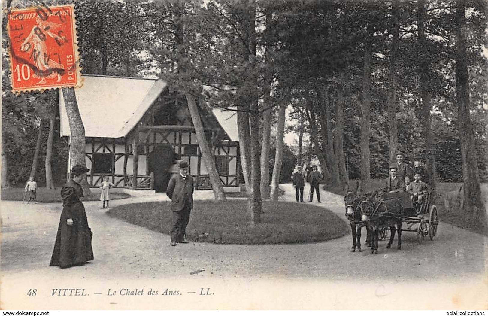 Thème:   Attelage Divers Et Chaise A Porteur. Attelage âne .Charrette Anglaise  88 Vittel    (Voir Scan) - Sonstige & Ohne Zuordnung