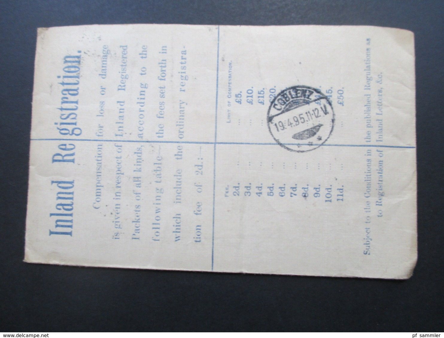 GB 1895 Nr. 93 Mit Perfin / Firmenlochung Als Zusatzfrankatur Auf GA Einschreiben / Registered Threadneedle St. B.O.E.C. - Storia Postale