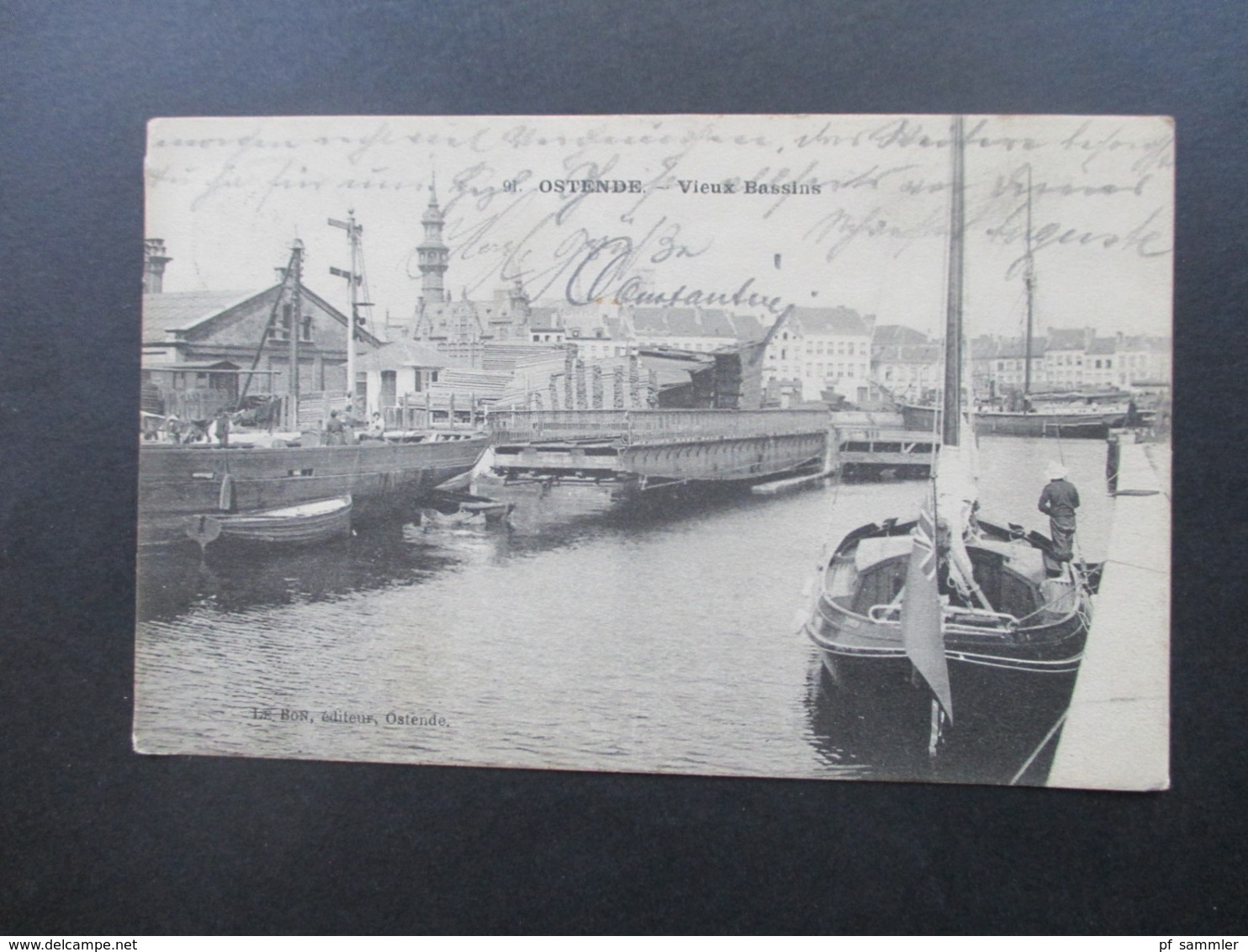 AK 1907 Belgien Ostende - Vieux Bassins Le Bon, Editeur, Ostende Nach Goch Bahnhof - 1905 Grove Baard