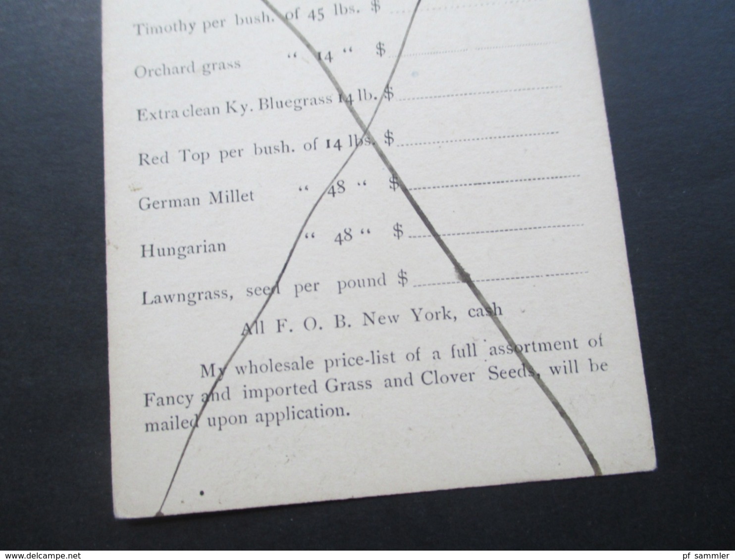 USA Um 1880 Ganzsache Mit Firmendruck Rückseitig Wholesale Dealer Fancy And Imported Grass And Clover, Seeds - Cartas & Documentos