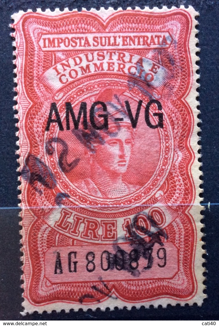 MARCA DA BOLLO  TRIESTE AMG VG   IMPOSTA SULL'ENTRATA L.100 - Revenue Stamps