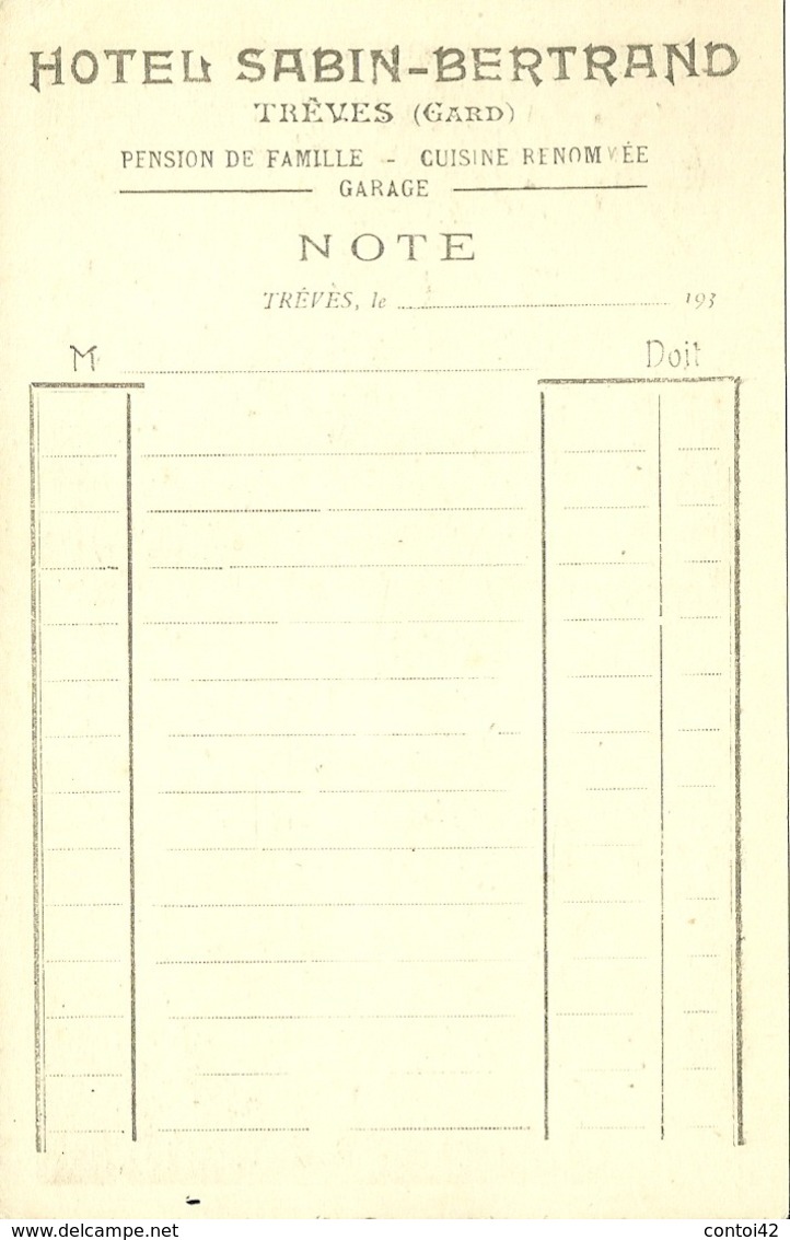 30 TREVES PUBLICITE HOTEL SABIN BERTRAND PENSION DE FAMILLE COMMERCE GARD - Autres & Non Classés