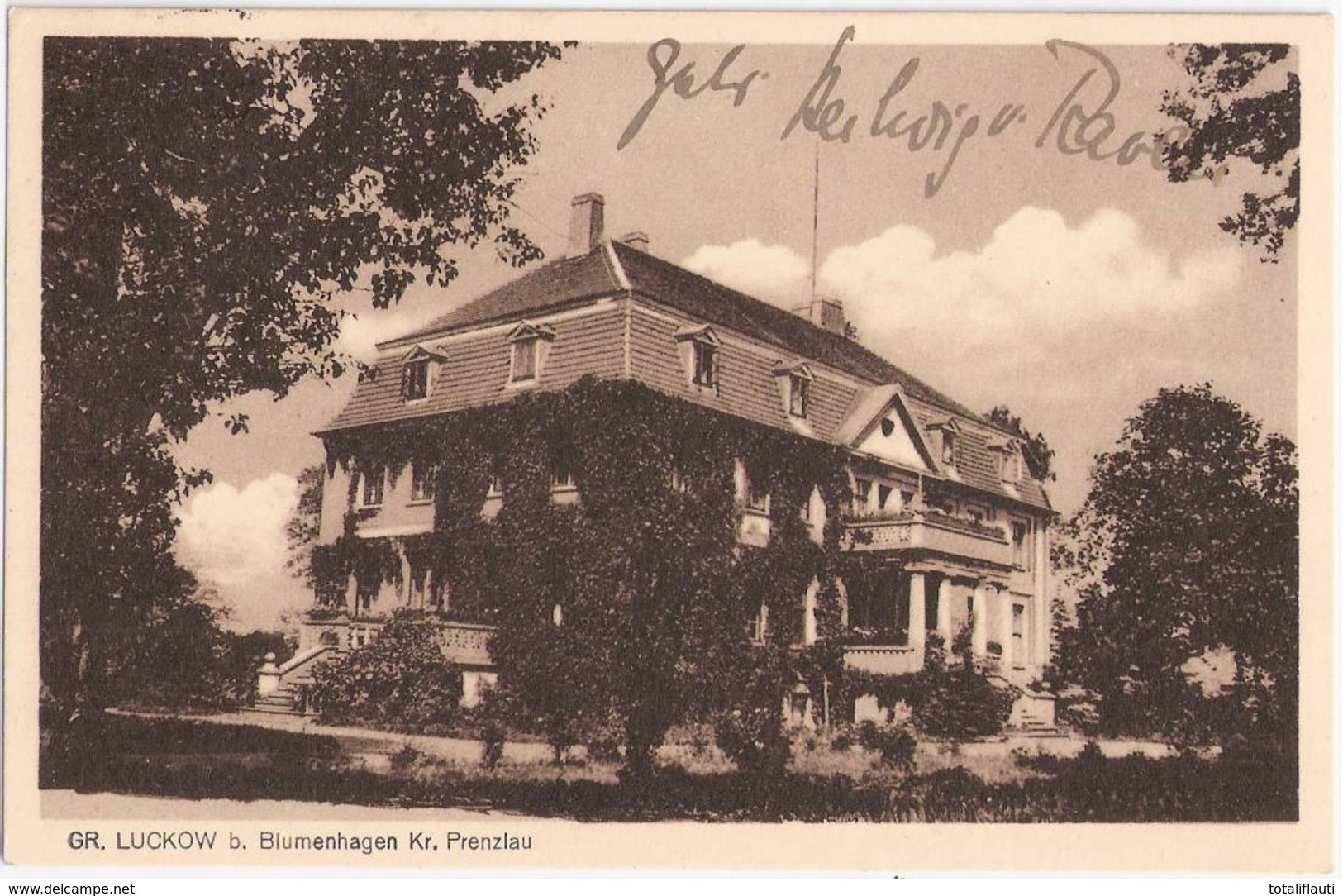 Groß LUCKOW Bei Blumenhagen Gem Jatznick Gutshaus Autograf Von Raven Gelaufen 19.11.1937 PASEWALK Nach Schwerin - Pasewalk