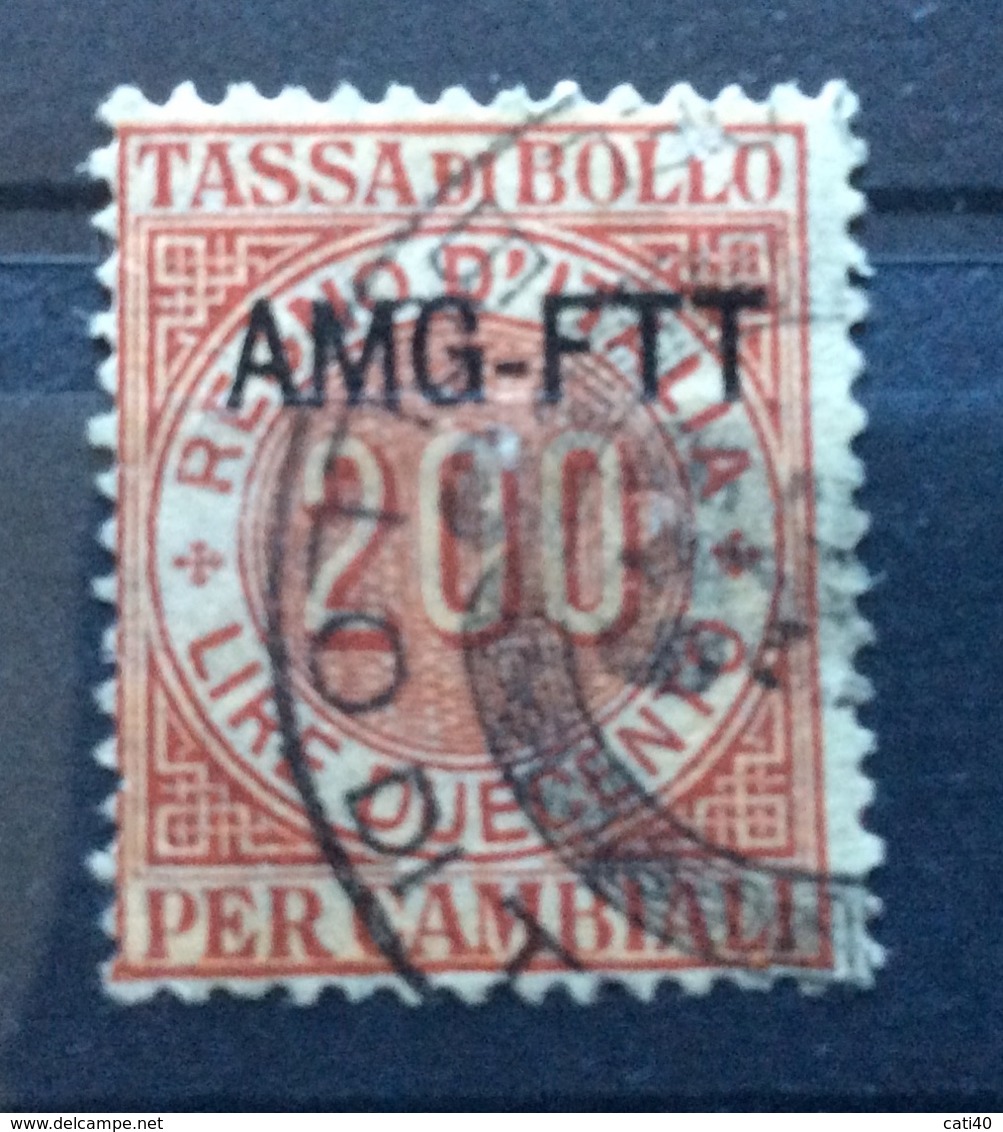 MARCA DA BOLLO  TRIESTE AMG FTT   TASSA DI BOLLO PER CAMBIALI LIRE 200 - Revenue Stamps