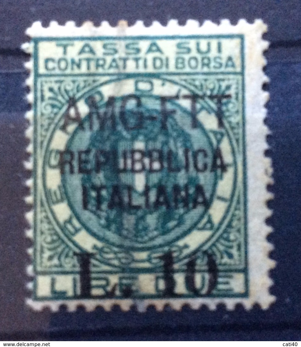 MARCA DA BOLLO  TRIESTE AMG FTT   TASSA SUI CONTRATTI DI BORSA L. 10 / 2 - Revenue Stamps