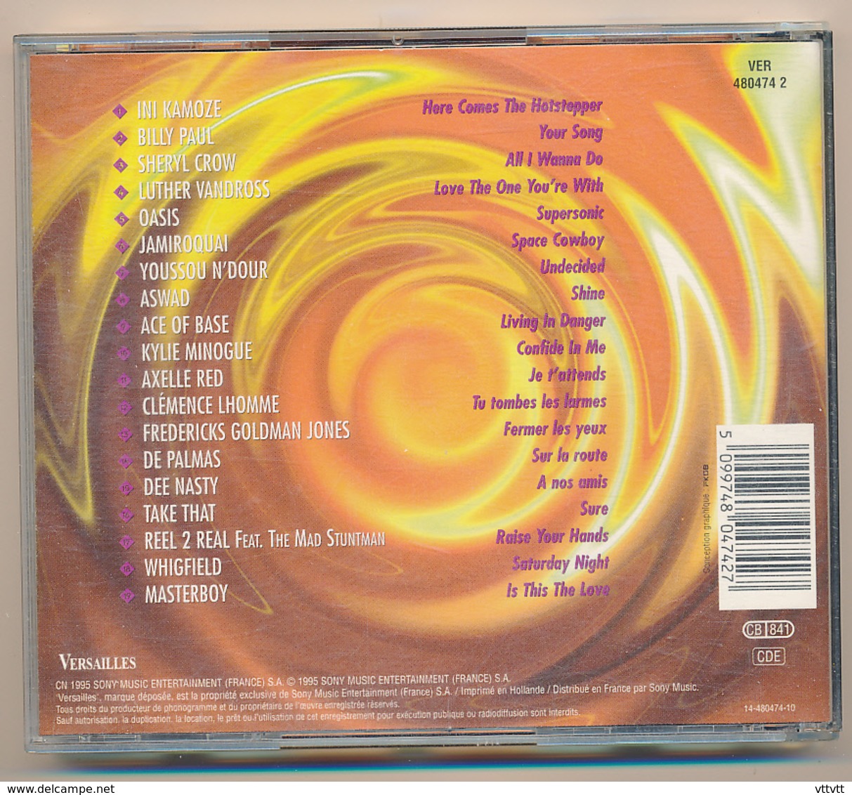 CD : BOULEVARD DES HITS N° 20 (1995), De Palmas, Axelle Red, Jamiroquai, Kylie Minogue, Take That, Dee Nasty, Aswad... - Hit-Compilations