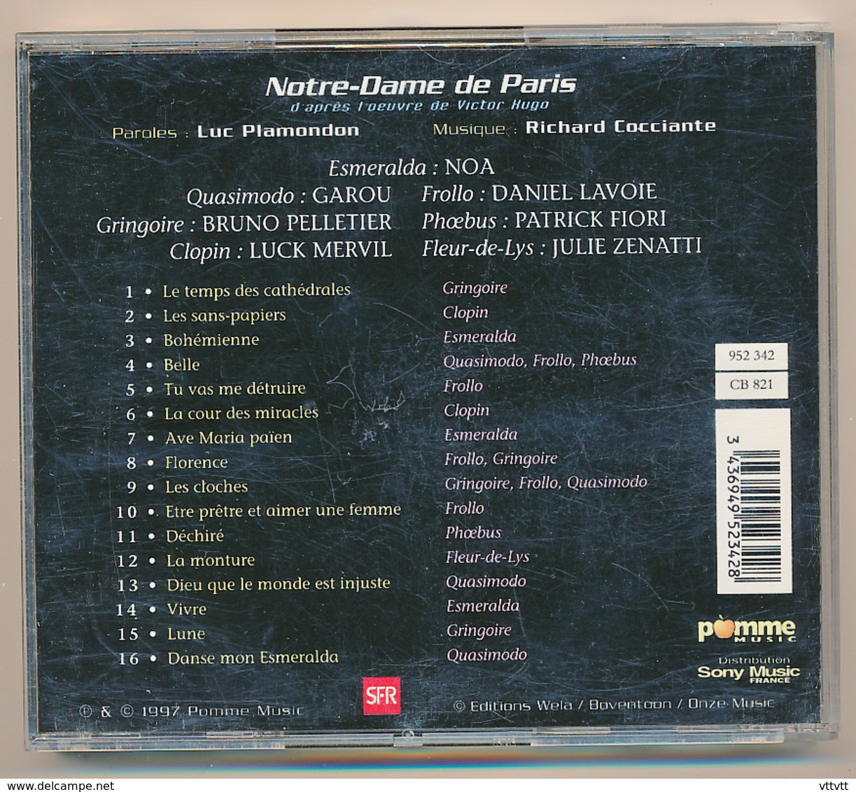 CD : NOTRE-DAME-DE-PARIS, Luc Plamondon, Richard Cocciante (1997) - Opéra & Opérette