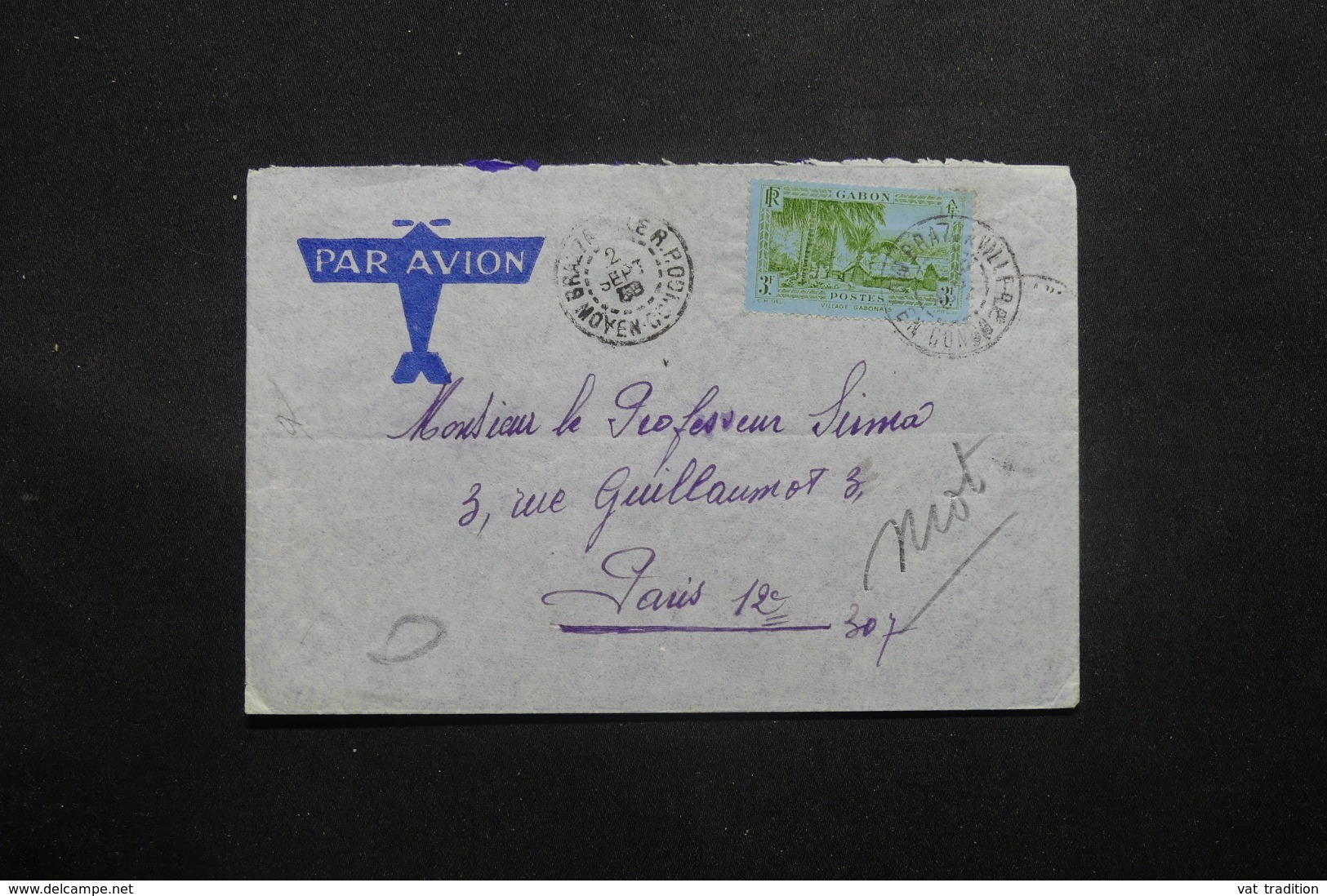 GABON - Enveloppe De Brazzaville Par Avion Pour Paris - L 42684 - Covers & Documents