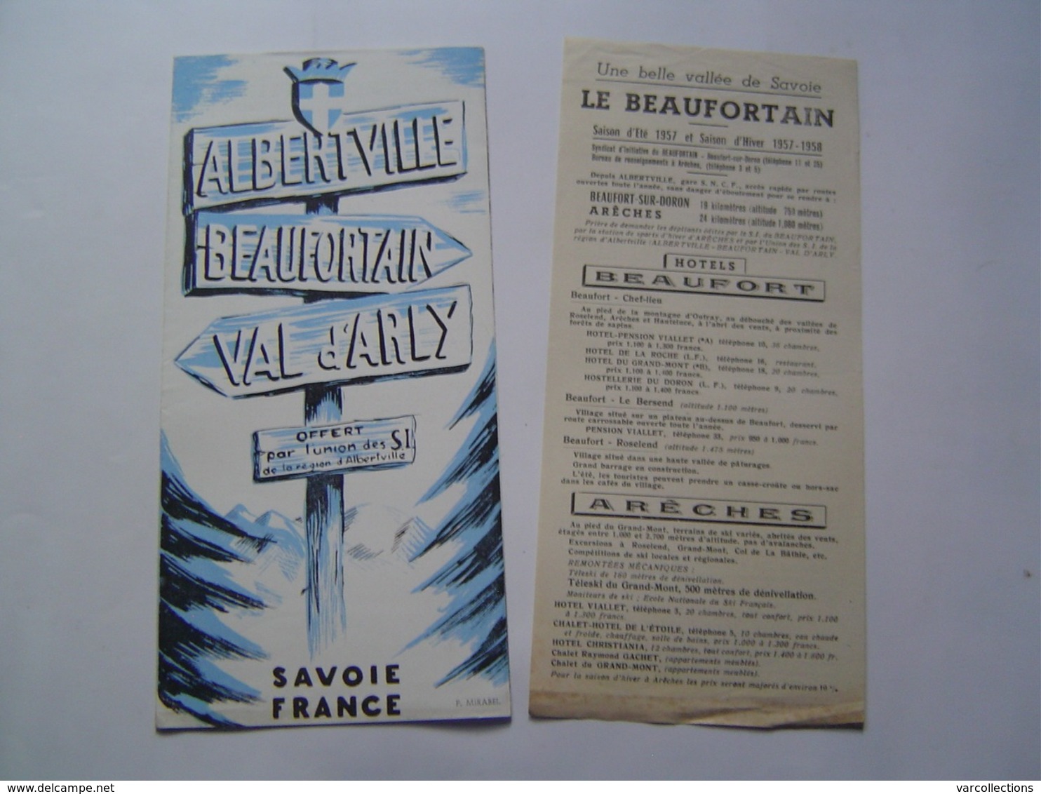 DEPLIANT TOURISME : ALBERTVILLE / BEAUFORTAIN / VAL D' ARLY / SAVOIE 1957 - Reiseprospekte