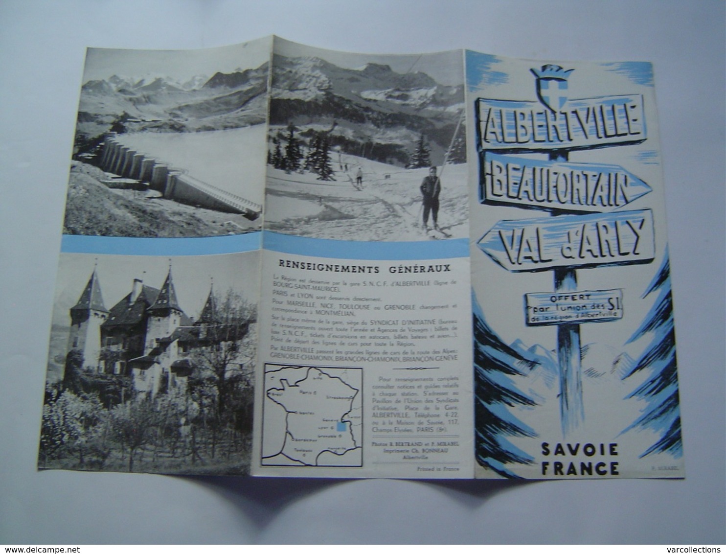 DEPLIANT TOURISME : ALBERTVILLE / BEAUFORTAIN / VAL D' ARLY / SAVOIE 1957 - Dépliants Touristiques