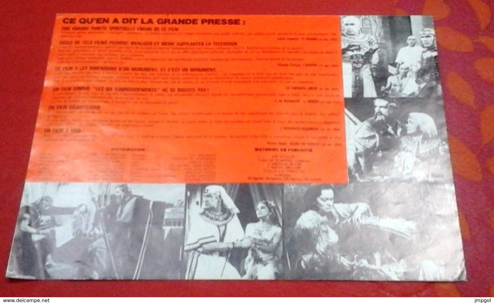 Dossier De Presse Les Dix Commandements Cecil B DeMille Charlton Heston Yul Brinner Edward G Robinson Anne Baxter - Werbetrailer