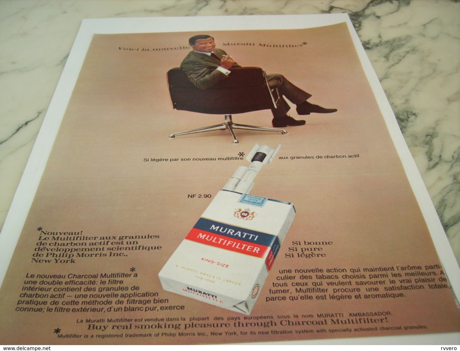 ANCIENNE PUBLICITE LA NOUVELLE CIGARETTES MURATTI 1966 - Other & Unclassified