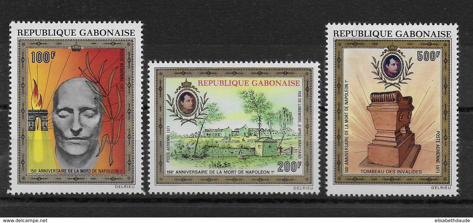 GABON - NAPOLEON - POSTE AERIENNE YVERT N° 108/110 ** MNH - COTE = 19 EUR. - Gabon