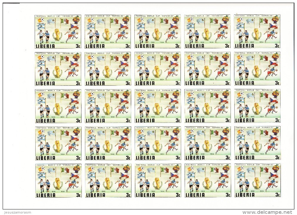 Liberia Nº 886 Al 891 SIN DENTAR En Hojas De 25 Series - 1982 – Espagne