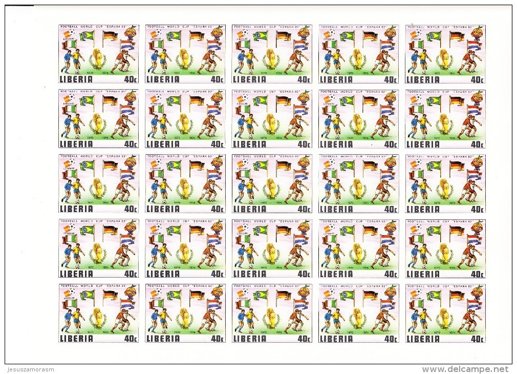 Liberia Nº 886 Al 891 SIN DENTAR En Hojas De 25 Series - 1982 – Espagne