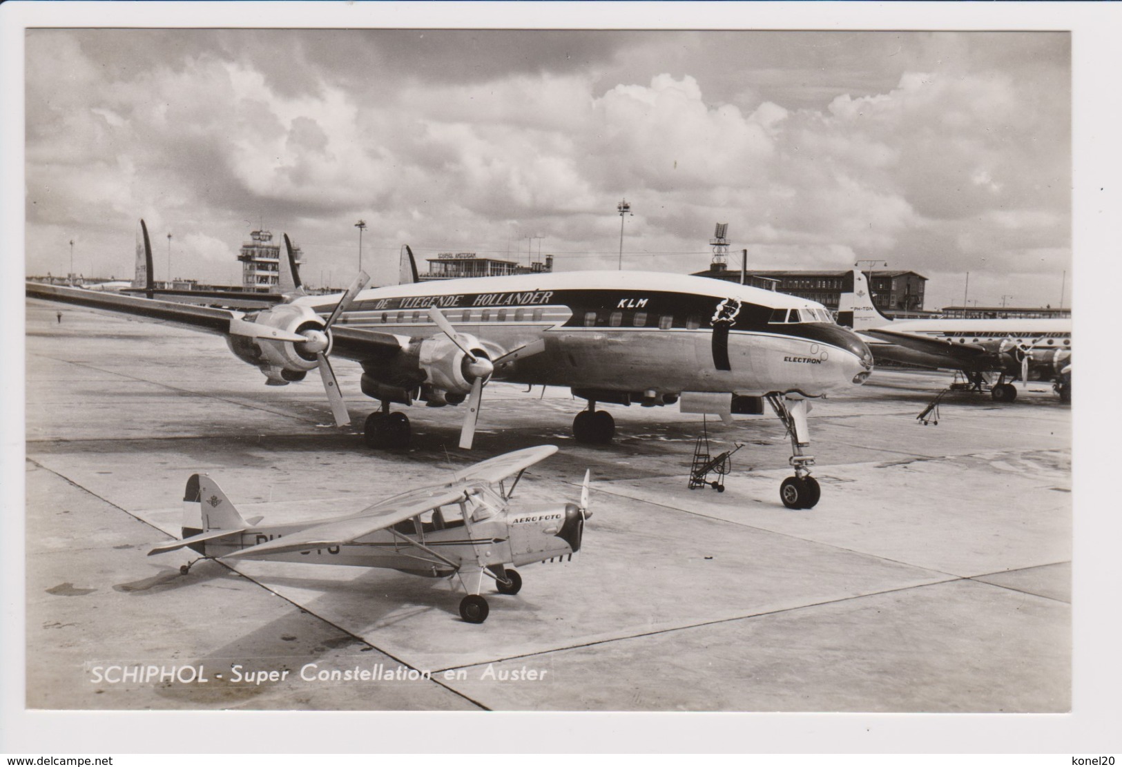 Vintage Pc KLM K.L.M Royal Dutch Airlines Lockheed Constellation L-1049 @ Schiphol Amsterdam Airport Version B - 1919-1938: Between Wars