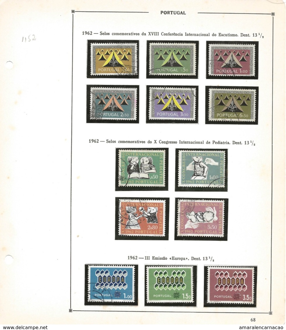 TIMBRES - STAMPS-  SELLOS - FRANCOBOLLI - PORTUGAL - 1961 / 1962 -  3 SÉRIES DE TIMBRES OBLITÉRÉS - Oblitérés