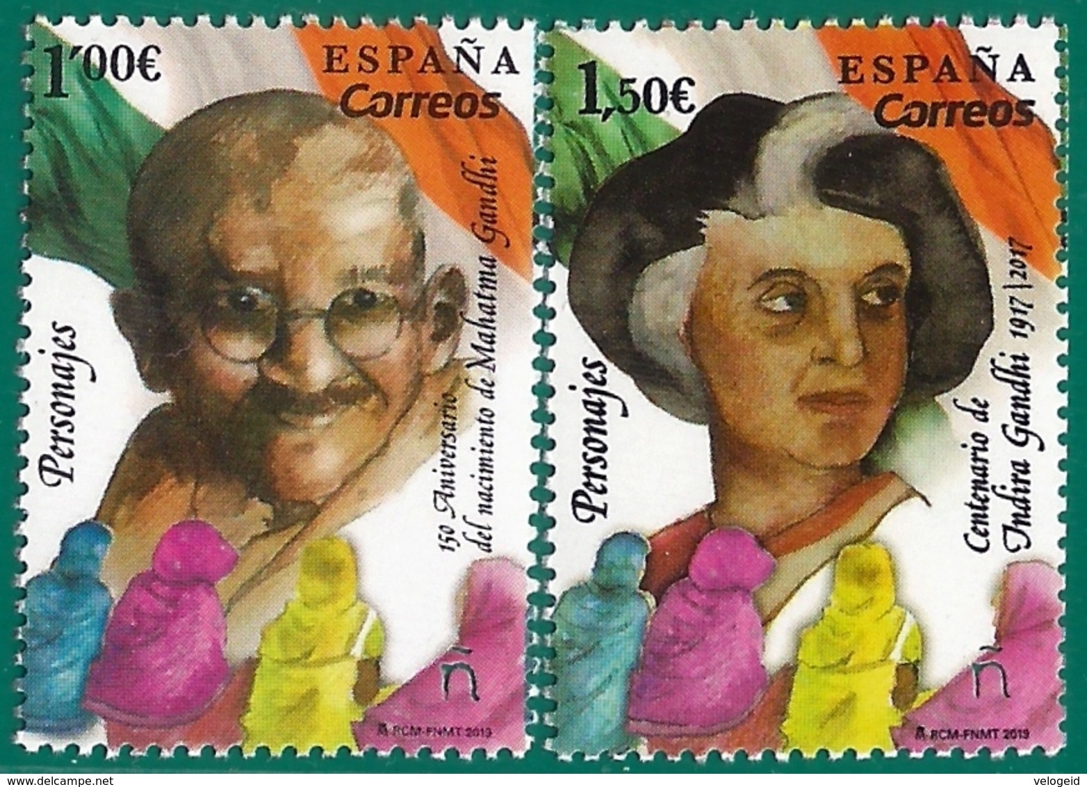 España. Spain. 2019.  150 Años De Mahatma Gandhi. Centenario De Indira Gandhi - Nuevos