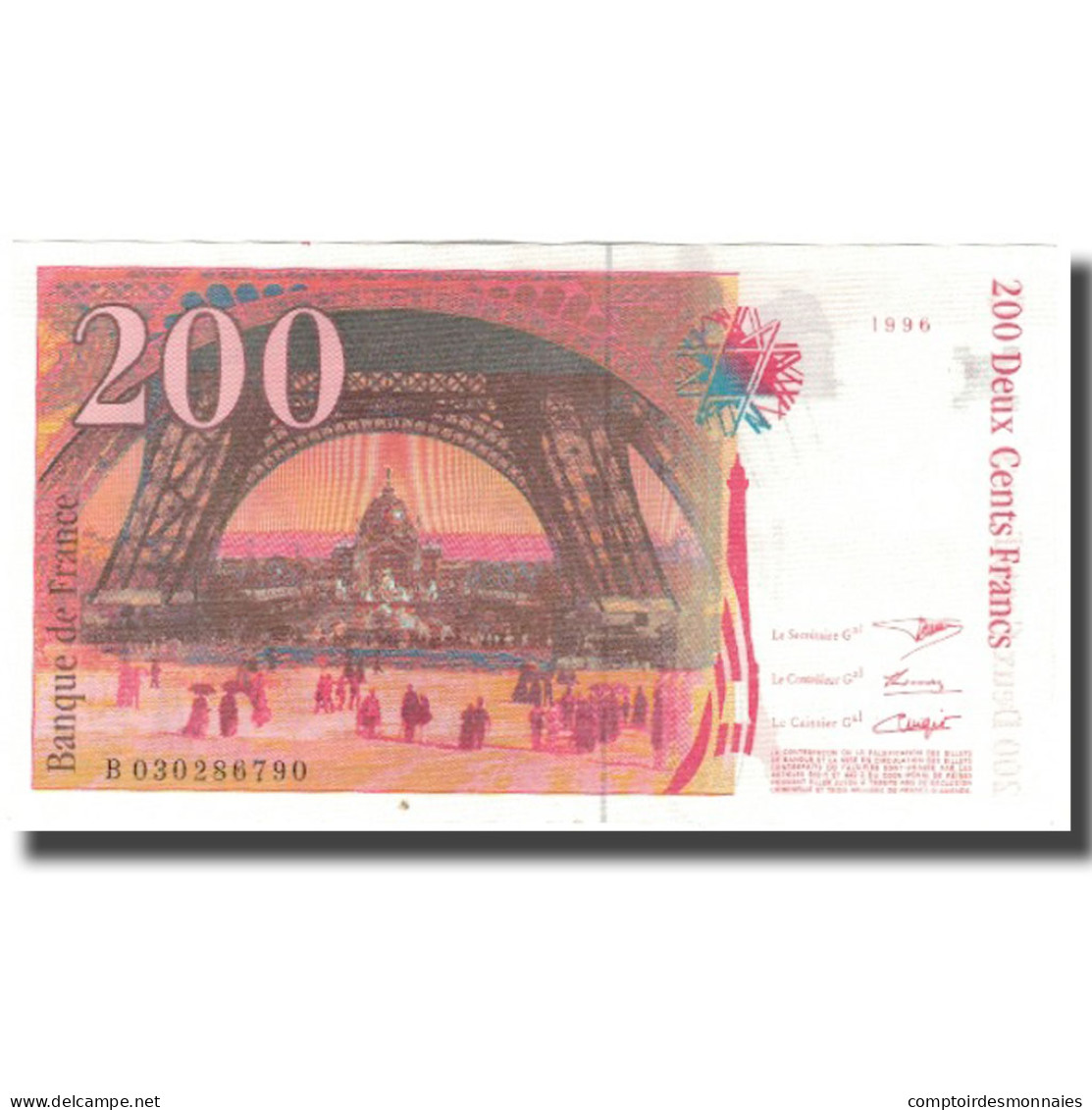 France, 200 Francs, Eiffel, 1996, TTB+, Fayette:75.2, KM:159a - 200 F 1995-1999 ''Eiffel''