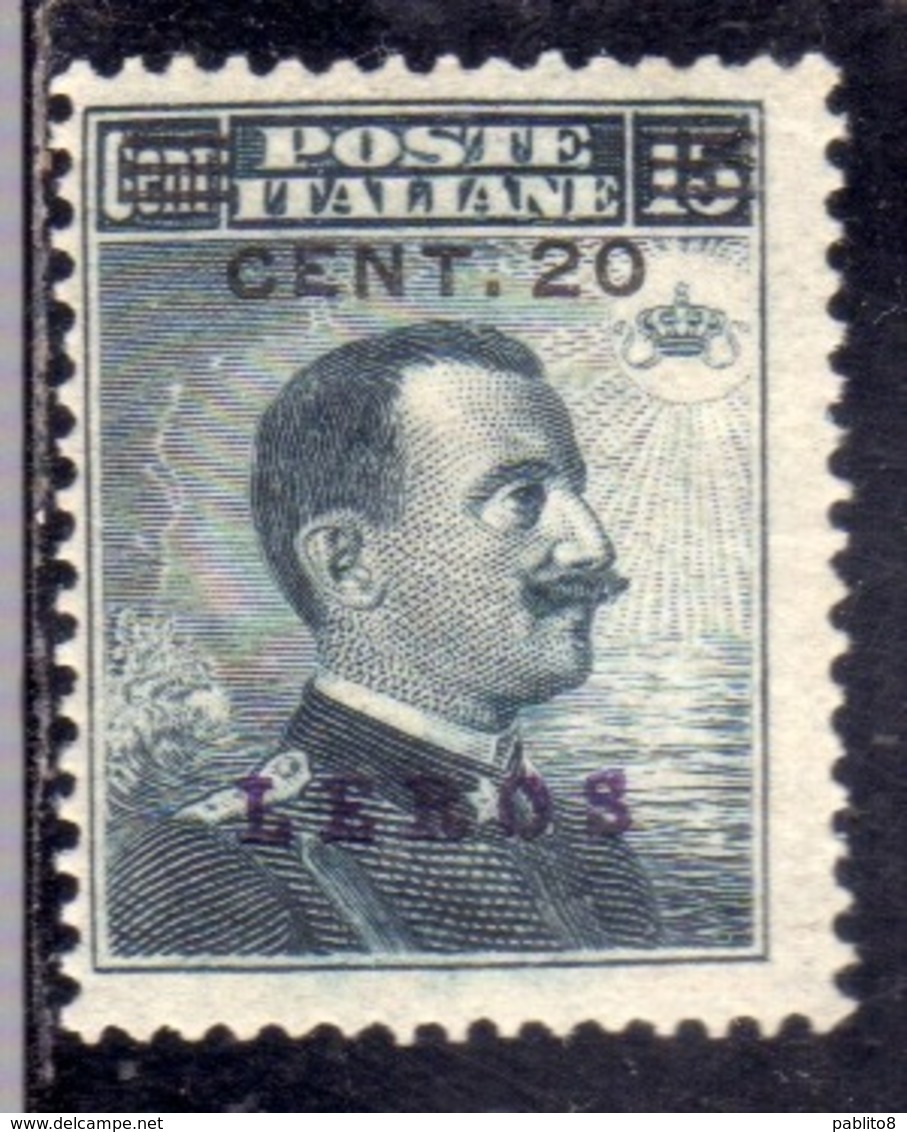 COLONIE ITALIANE EGEO 1916 LERO (LEROS) SOPRASTAMPATO D'ITALIA ITALY OVERPRINTED CENT. 20 SU 15c MNH - Egée (Lero)