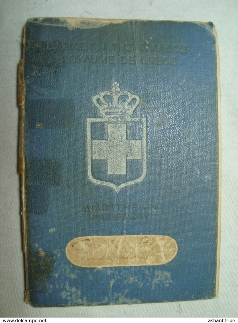Greece Passport Reisepass Passeport 1946 With Many Interesting Revenues And Ink Stamps - Documenti Storici
