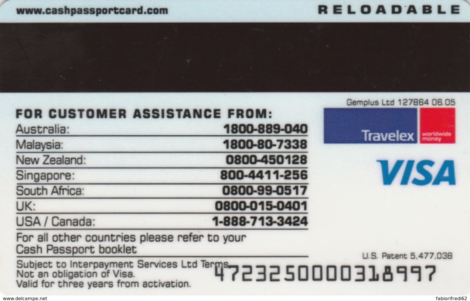 CARTA TRAVELMONEY VISA-NOT ACTIVE (PK964 - Credit Cards (Exp. Date Min. 10 Years)