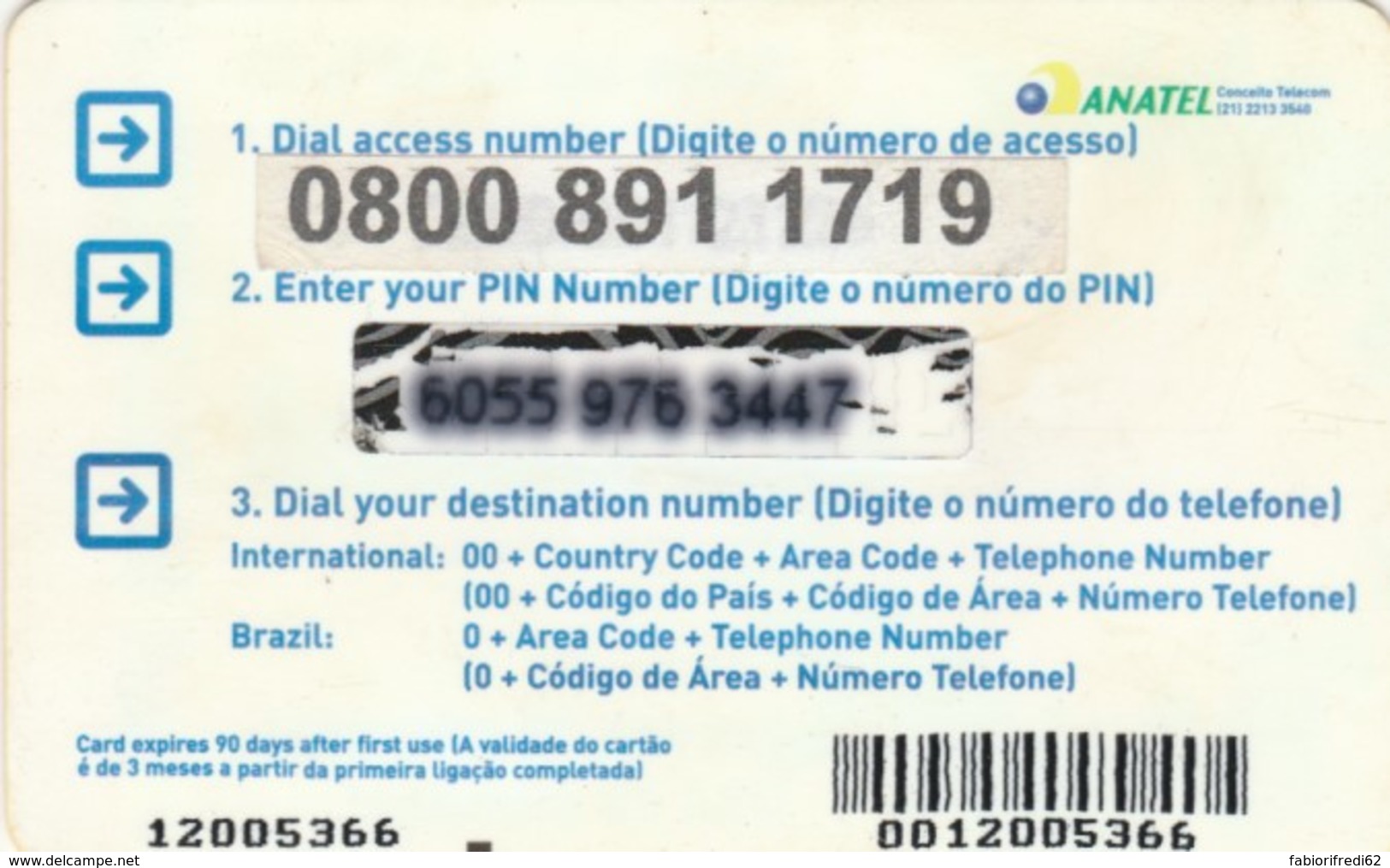 PREPAID PHONE CARD BRASILE (PK732 - Brasile