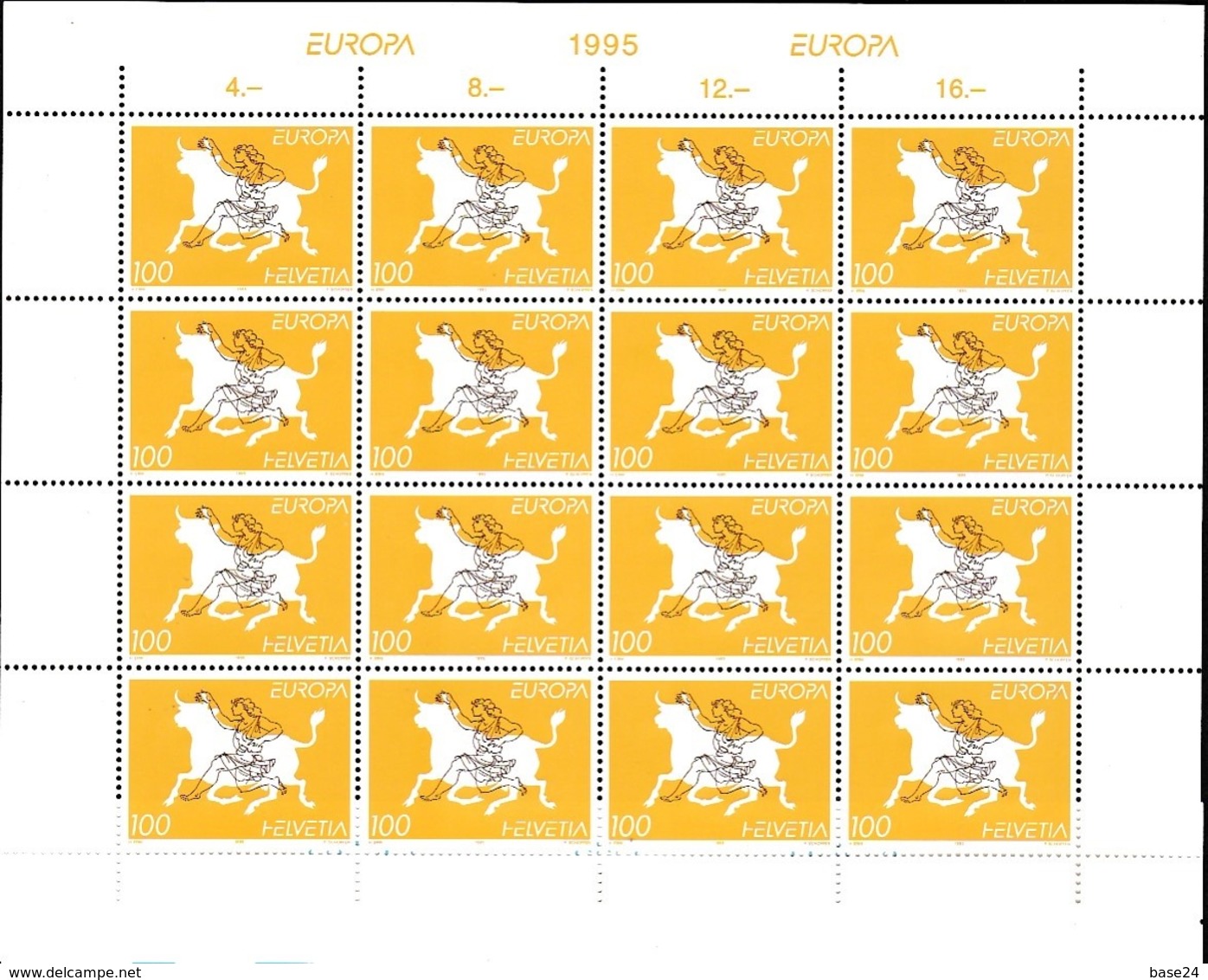 1995 Svizzera Switzerland EUROPA CEPT EUROPE 16 Serie Di 2v. In 2 Minifogli MNH** 2 Minisheets - 1995