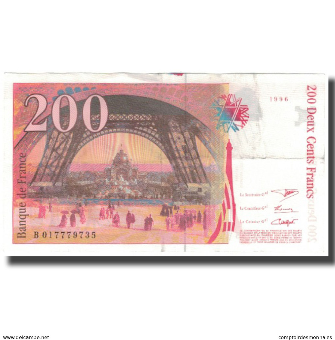 France, 200 Francs, Eiffel, 1996, TTB, Fayette:75.2, KM:159a - 200 F 1995-1999 ''Eiffel''