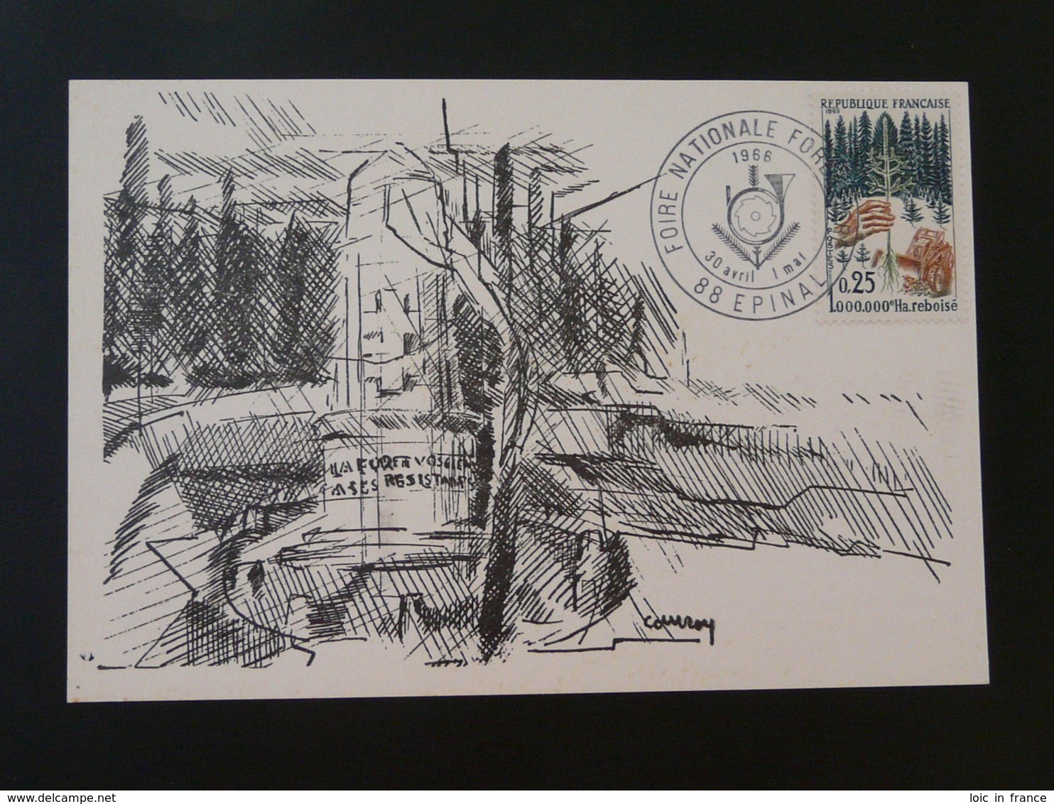 Carte Maximum Card Forêt Vosgienne Foire National Forestière Epinal 88 Vosges 1966 - Bäume