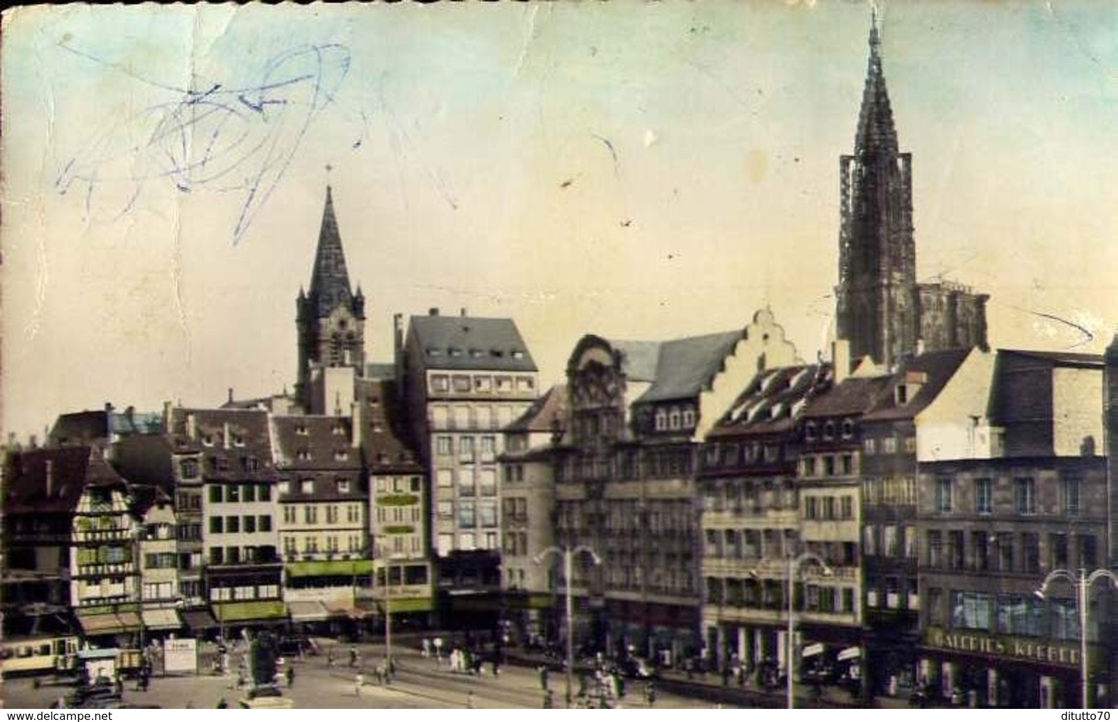 Strasbourg - La Place Klebar - Formato Piccolo Viaggiata Mancante Di Affrancatura – E 13 - Mondo