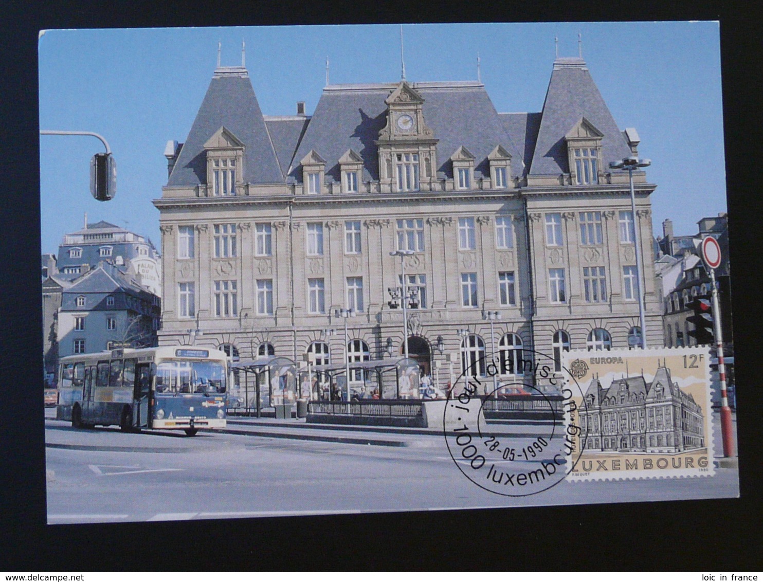 Carte Maximum Card Hotel Des Postes Luxembourg Europa 1990 - Cartes Maximum