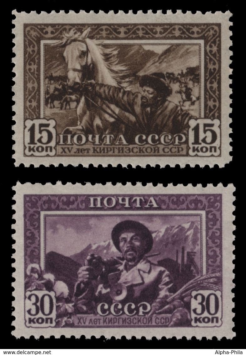 Russia / Sowjetunion 1941 - Mi-Nr. 804 A & 805 B ** - MNH - Kirgisien - Ungebraucht