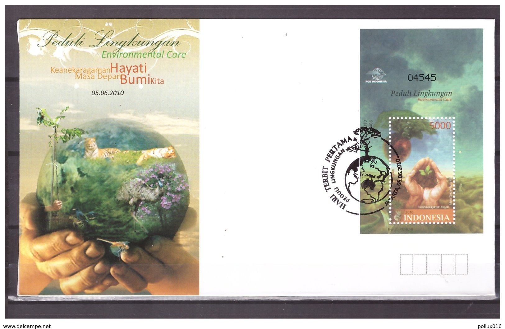 Indonesia 2010 FDC Envirement Care S/S - Indonesia