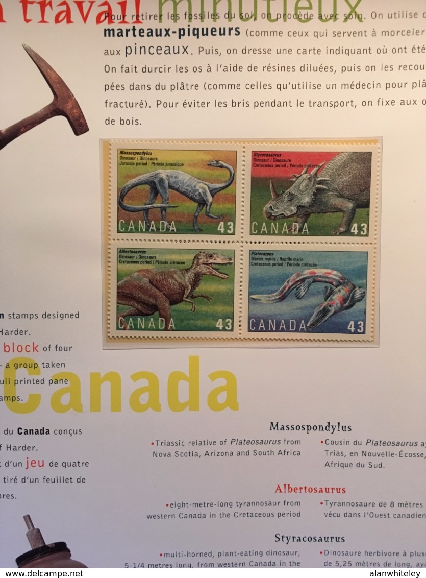 CANADA/AUSTRALIA/NEW ZEALAND 1993 Prehistoric Animals / Dinosaurs: Joint Souvenir Folder UM/MNH - Canada Post Year Sets/merchandise