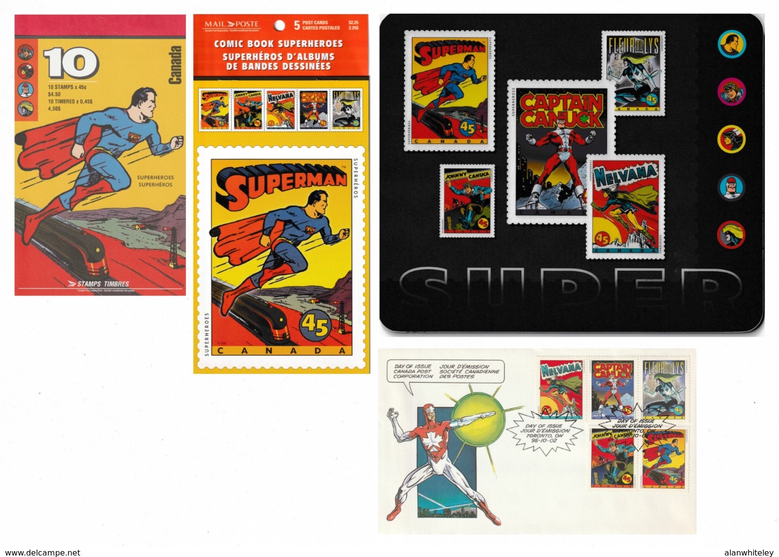 CANADA 1995 Comic Book Superheroes: Combination Pack UM/MNH - Canadese Postmerchandise