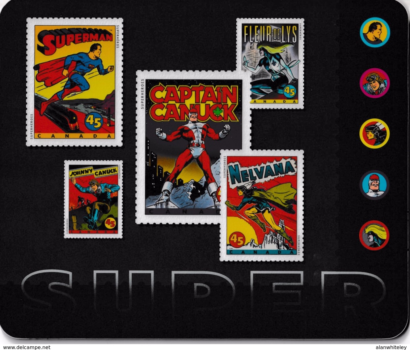 CANADA 1995 Comic Book Superheroes: Combination Pack UM/MNH - Estuches Postales/ Merchandising