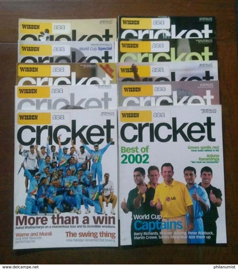 10 WISDEN CRICKET ASIA INDIA MAGAZINES BACK ISSUES LOOK !! - 1950-Aujourd'hui