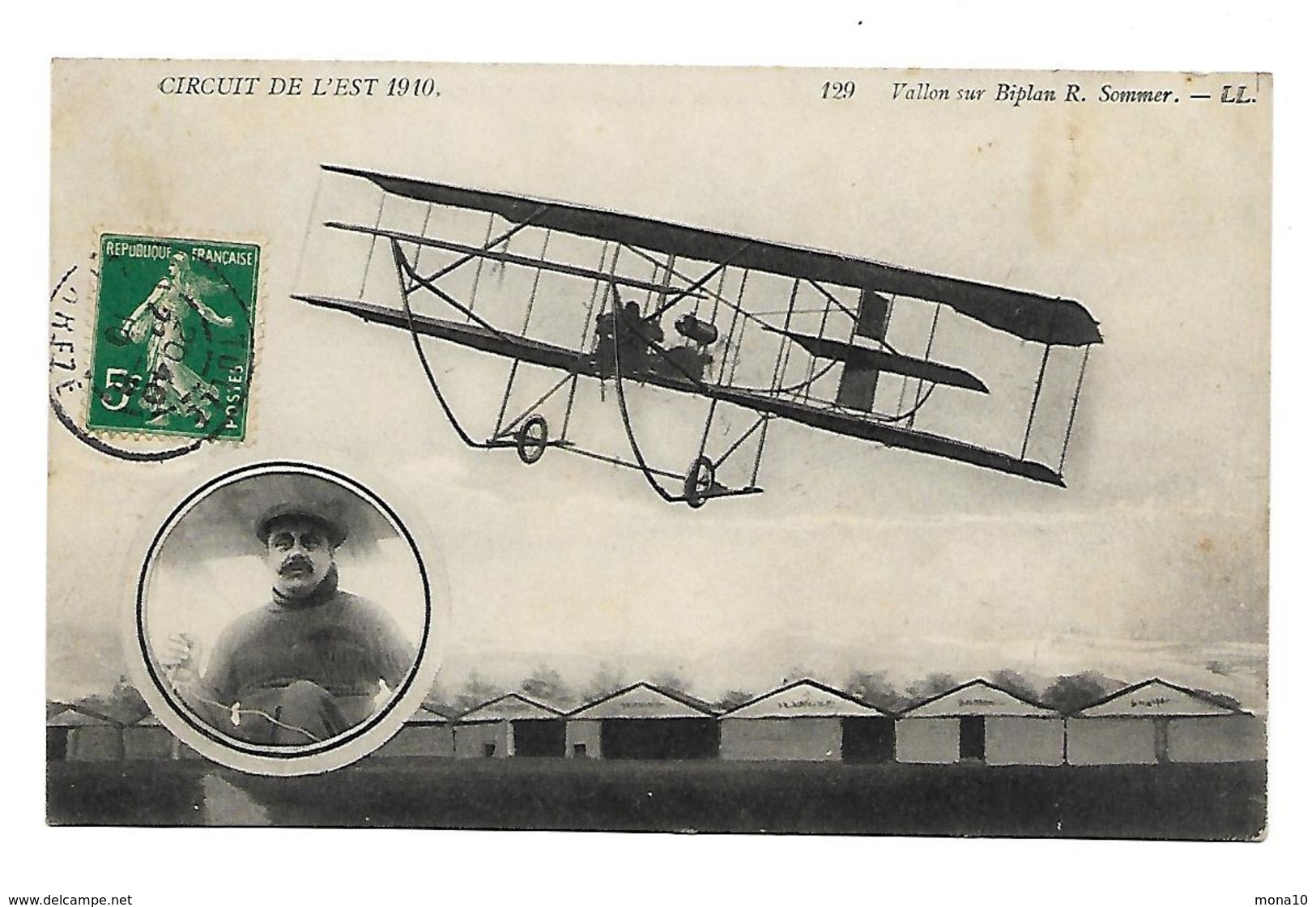 Aviation - Circuit De L'Est 1910 - Vallon Sur Biplan R. Sommer - Airmen, Fliers