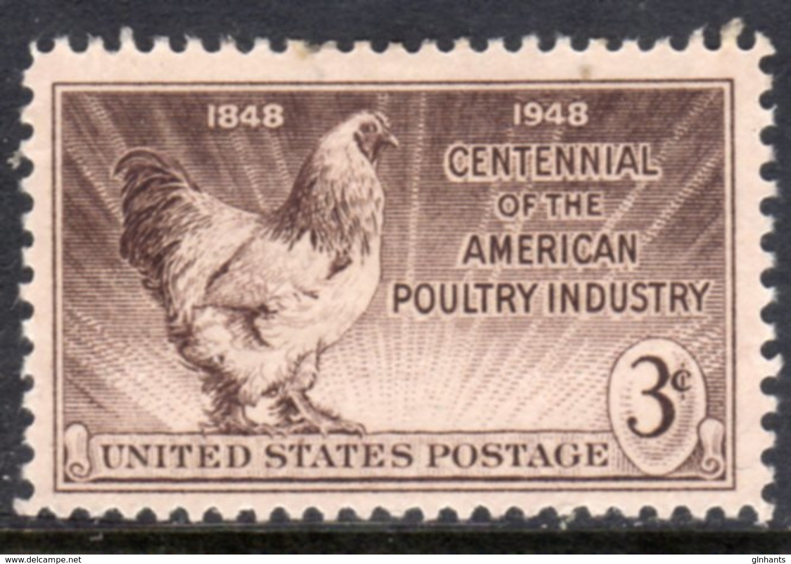 USA - 1948 POULTRY CHICKEN BIRD STAMP FINE MOUNTED MINT MM * SG 965 - Unused Stamps