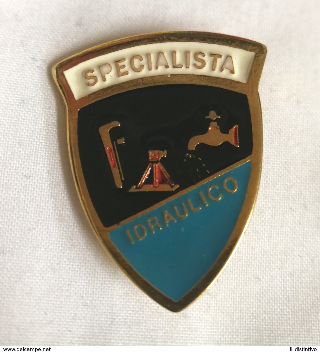 Distintivo Metallico Specialista Idraulico Specialità Esercito Italiano Spilla In Metallo Specialita' Rara Anni '80 - Altri & Non Classificati