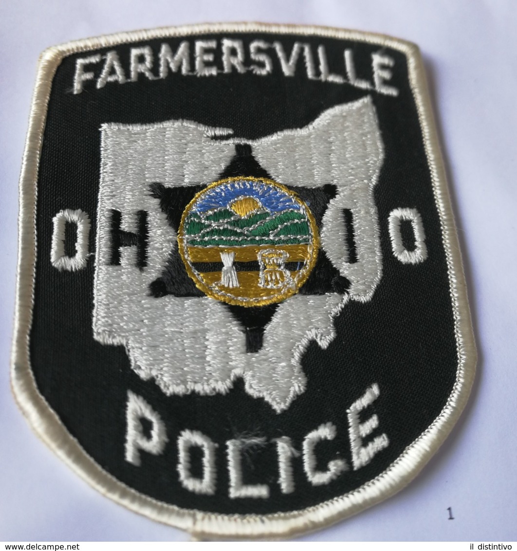 Bellissima Toppa Nera Farmersville Ohio Police Department Polizia Americana US United States Police - Scudetti In Tela