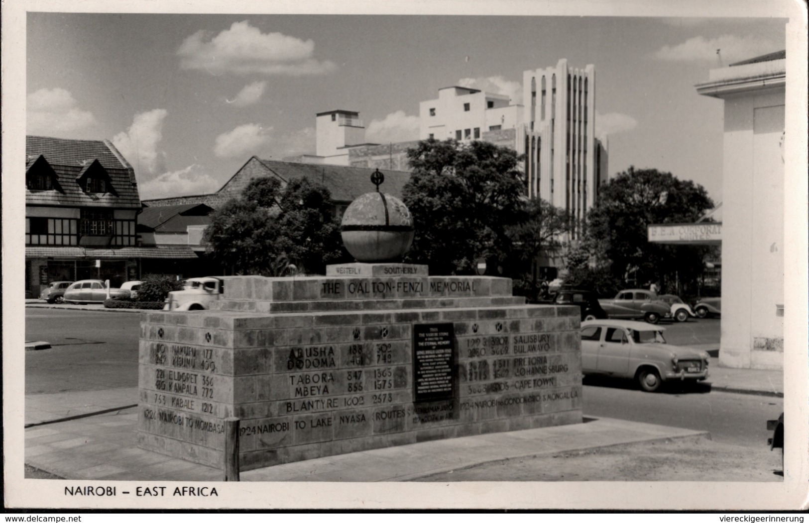 ! S/w Ansichtskarte Nairobi, Galton Fenzi Memorial, Denkmal, Kenia - Kenia