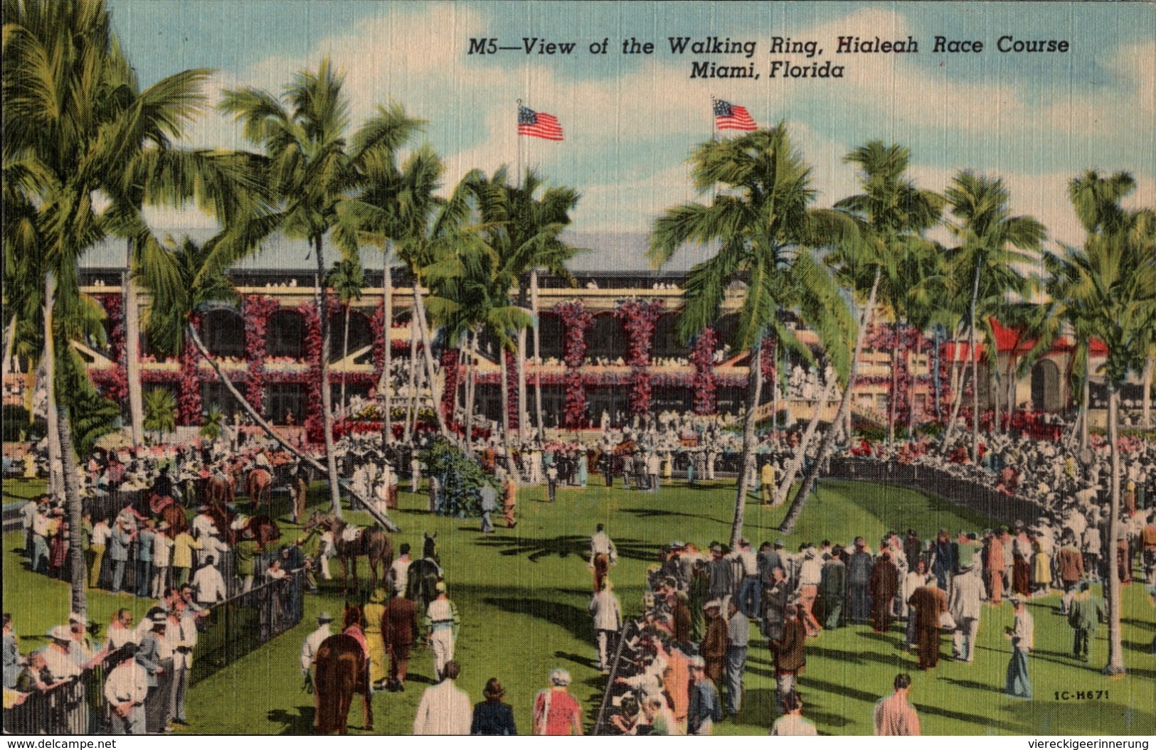 ! Alte Ansichtskarte Miami, Florida, Hialeah Race Course, Horses, Pferderennbahn - Miami