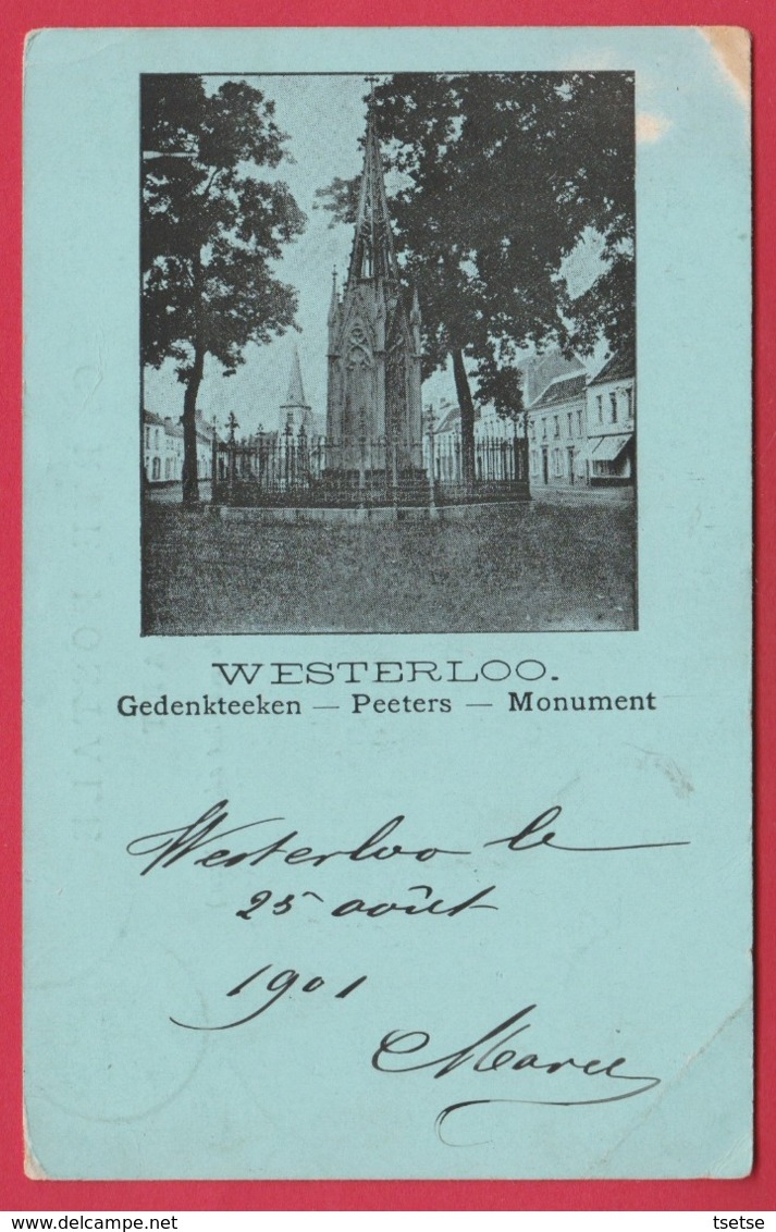 Westerlo - Gedenkteeken Peeters -1901 ( Verso Zien) - Westerlo