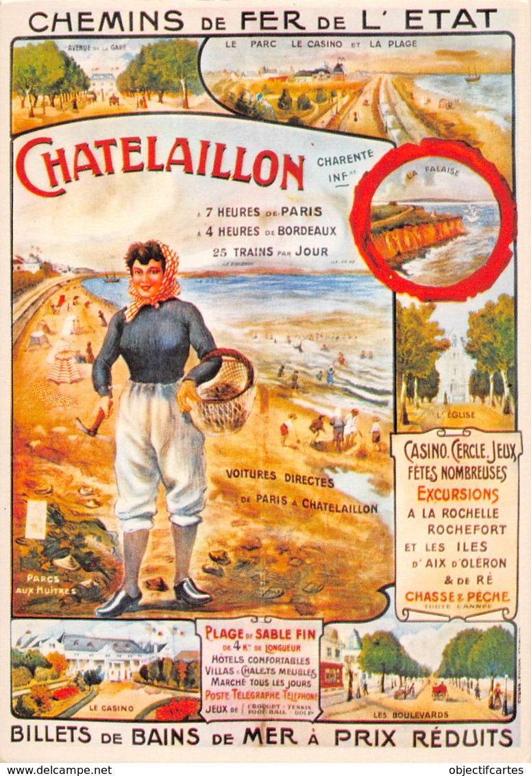 CHATELAILLON  Chemins De Fer DE L' ETAT SNCF Train Rail Railway PUB Publicité  31 (scan Recto Verso)MF2762UND - Advertising