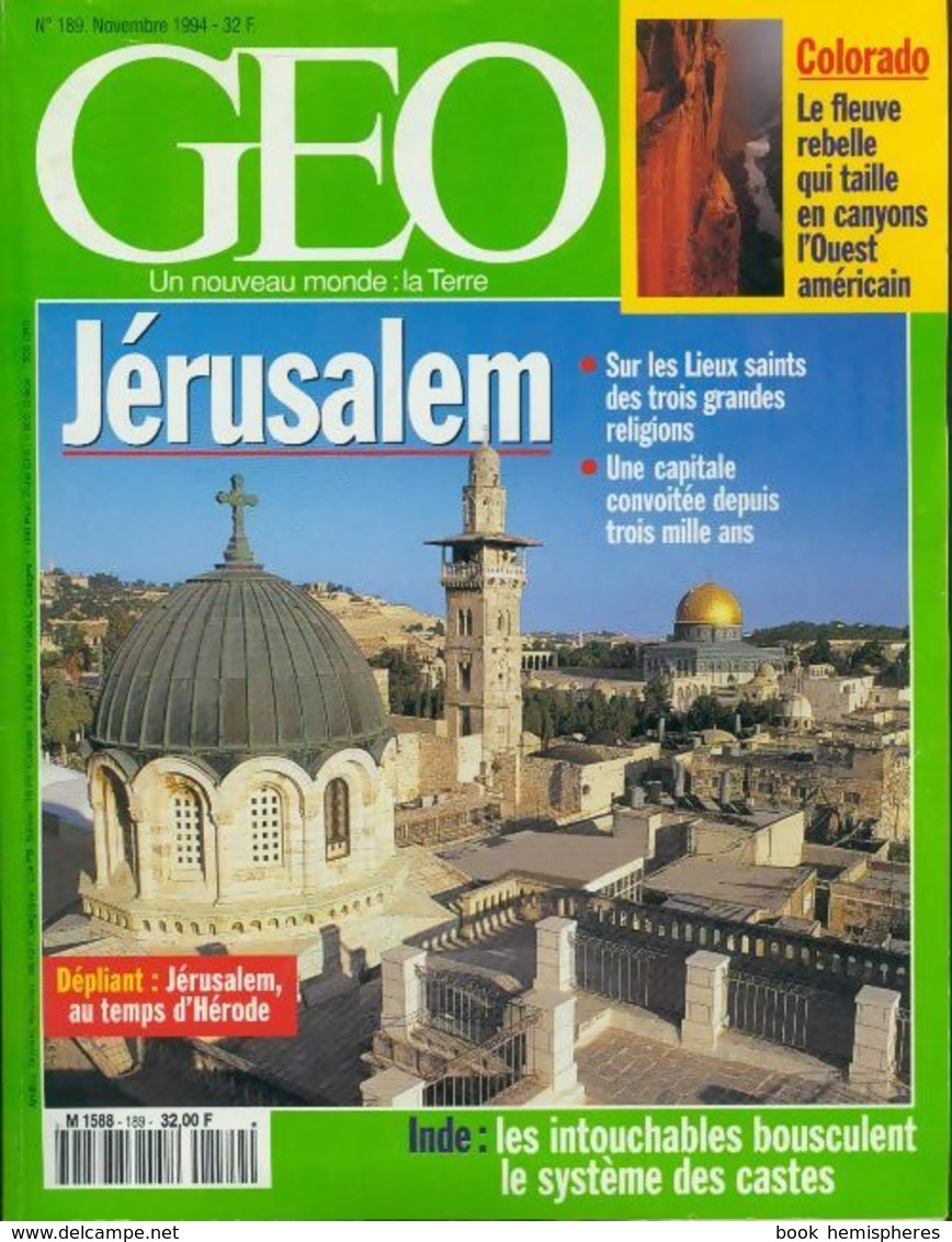 Géo N°189 : Jérusalem De Collectif (1994) - Autres & Non Classés